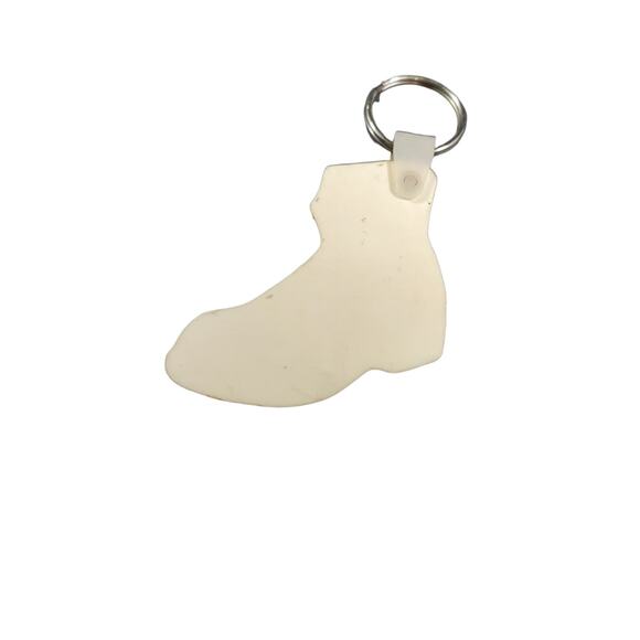 White Work Boot Keychain Hard Plastic - Picture 2 of 8